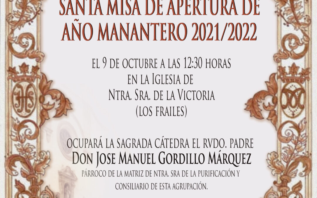 Santa Misa apertura Año Manantero 2021/2022